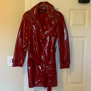 Dana Buchman red leather coat